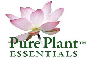 PurePlant Essentials organic essential oils logo pink lotus blossom symbol of purity and transformation